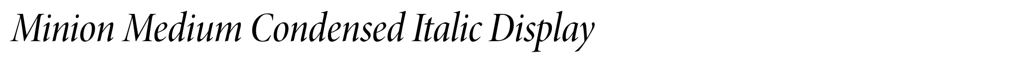 Minion Medium Condensed Italic Display image
